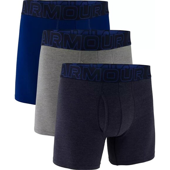 Under Armour Men's UA Performance Cotton Blend 6” Boxer Briefs 3 Pack Size Small - Picture 1 of 3